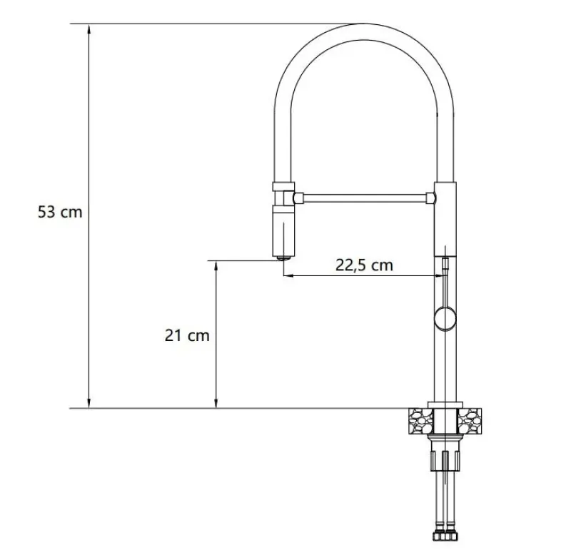 Quadri Brighton Кухненски смесител  в цвят gun metal с гъвкав чучур в черно 1208956104
