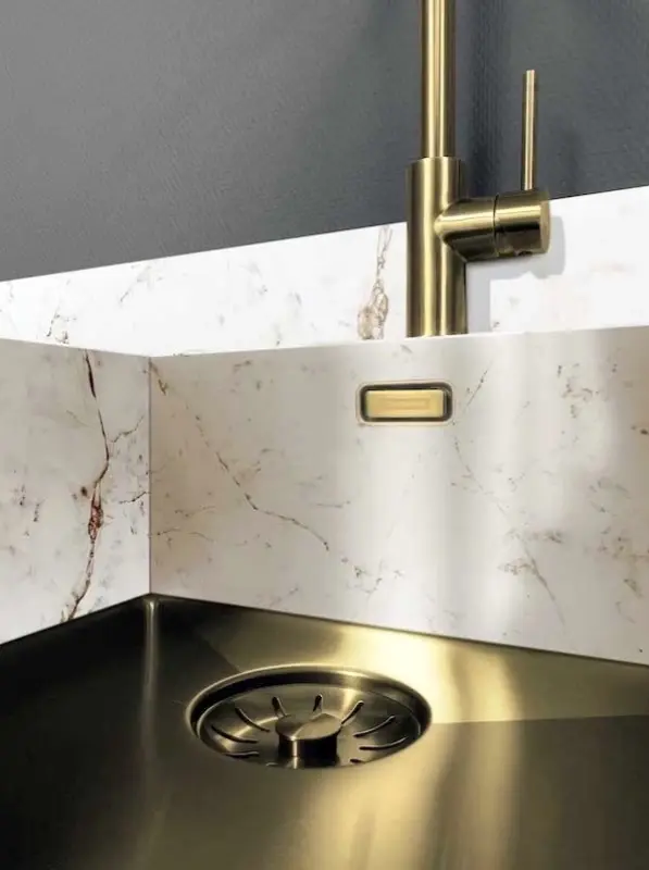 Lorreine 42WT мивка за работен плот от неръждаема стомана 42x42 см за вграждане в керамичен плот или плот от естествен камък