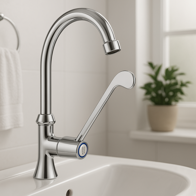 PB Clinic кран за хора с увреждания, кран за студена вода с дълга дръжка, хром, висок модел 1208956277