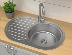 Aquadesign Basic мивка от неръждаема стомана с обръщаем отцедник 77x50 см за монтаж над нивото на плота 1208956287