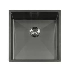 Lorreine 42WT-Gun Metal за мивка от неръждаема стомана GunMetal 42x42см за вграждане в керамичен плот или от естествен камък