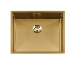 Lorreine 52WT-Gold мивка от неръждаема стомана златиста 52x42 см за вграждане в керамичен плот или от естествен камък