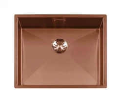 Lorreine 52WT-Copper Мивка от неръждаема стомана, меден цвят 52x42 см за вграждане в керамичен плот или плот от естествен камък