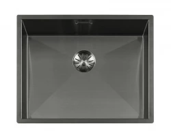 Lorreine 52WT-GunMetal мивка от неръждаема стомана gun metal 52x42 см за вграждане в керамичен плот или плот от естествен камък