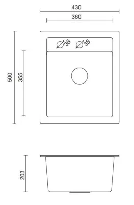 Quadri London гранитна мивка в пясъчно бежово 43x50 см с отвор за смесител 1208956319