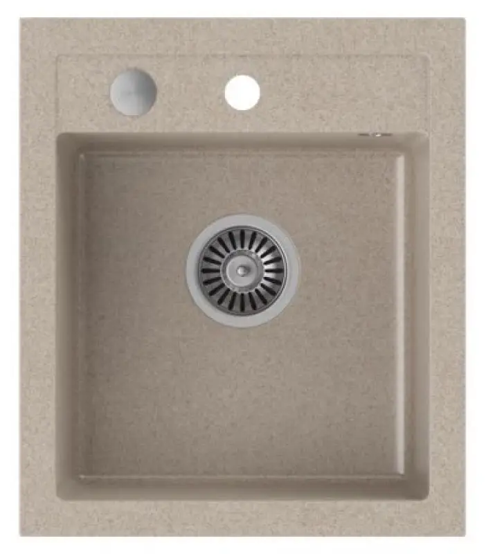 Quadri London гранитна мивка в пясъчно бежово 43x50 см с отвор за смесител 1208956319
