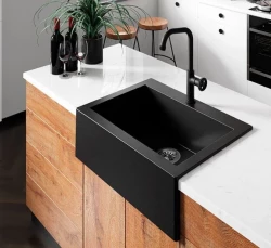 Aquadesign Farmhouse мивка от гранит за междинен или повърхностен монтаж антрацит 58x49 см 1208956330