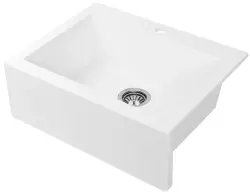 Aquadesign Farmhouse Гранитна мивка за междинен или повърхностен монтаж бяла 58x49 см 1208956331