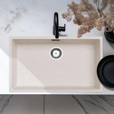 Синтетична мивка Sand cream 70x40 см за монтаж под, над и на нивото на плота с цедка от неръждаема стомана 1208956404