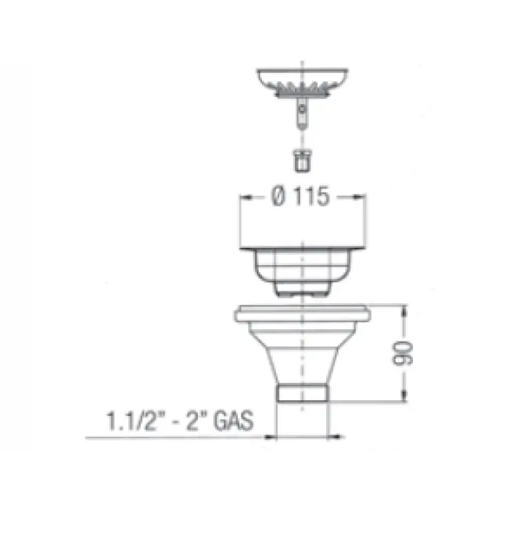 PB Класически хромиран комплект за отвод за кухненска мивка и цедка, която може да се заключва 1208956473