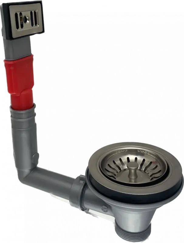 PB Класически комплект за отвод с преливник и цедка с възможност за затваряне, неръждаема стомана 1208956477