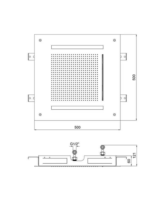 SB Square 316 Вграден Душ за дъжд Velvet Temptation с LED хромотерапия и водопад от четкан PVD месинг 1208956745