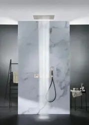 SB Square 316 Вграден душ с дъждовен ефект Velvet Temptation с LED хромотерапия и водопад, изработен от черна PVD с матово покритие 1208956747