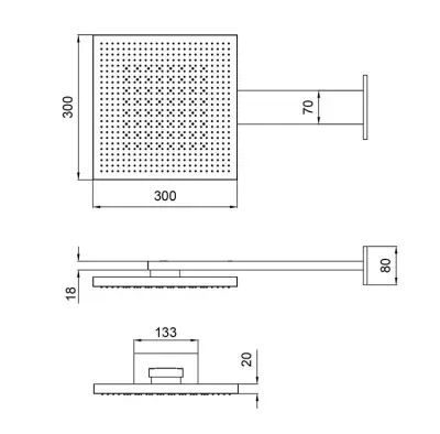 SB Square 316 Emotion Dual душ с две функции, изработен от четкан месинг PVD, 1208956758