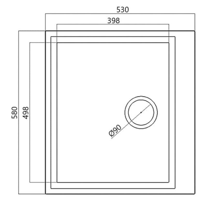 Черна мивка за монтаж над нивото на плота 58x53 см с отвор за смесител, черна цедка 1208956761