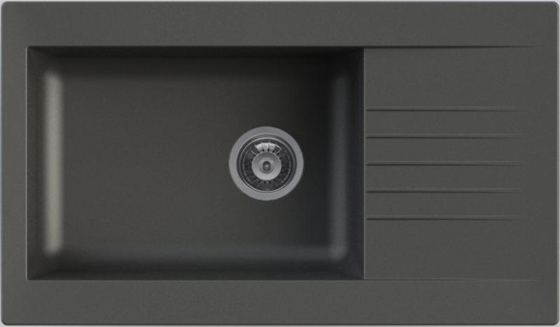 Ausmann Fibre голяма черна синтетична мивка с обръщаем отцедник 86x50 см 1208956779