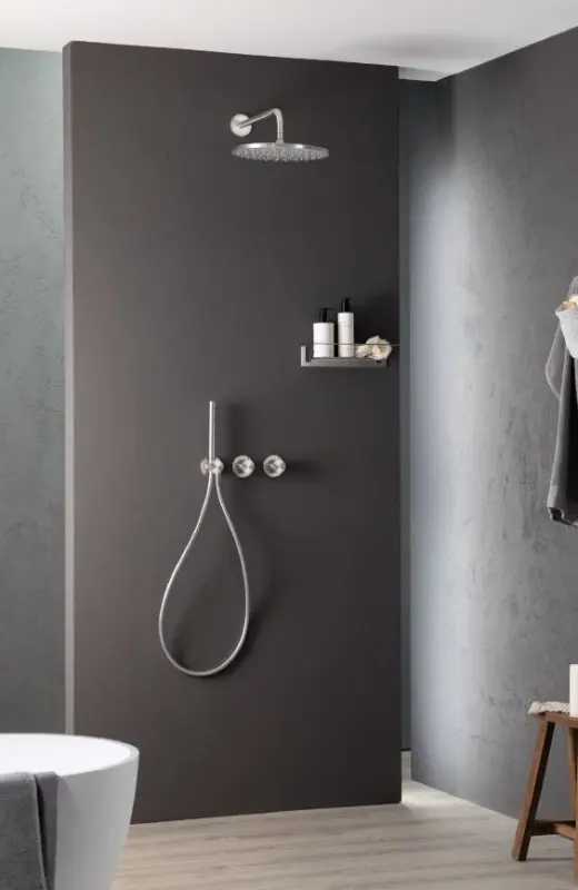 Комплект вграден душ SB Round, изработен от четкана неръждаема стомана 1208956785