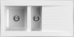 Ausmann Fibre 1.5 бяла синтетична мивка с обръщаем отцедник 100x50 см 1208956786