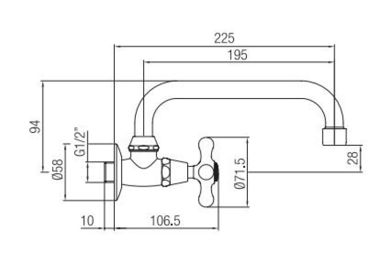 PB класически стенен чешмич за фонтан със силна копчета за студена вода и въртящ се нос бронз 1208956897