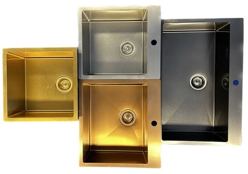 Ausmann Turt златиста мивка PVD NANO Gold 40x40 за монтаж под, над и на нивото на плота 1208956938