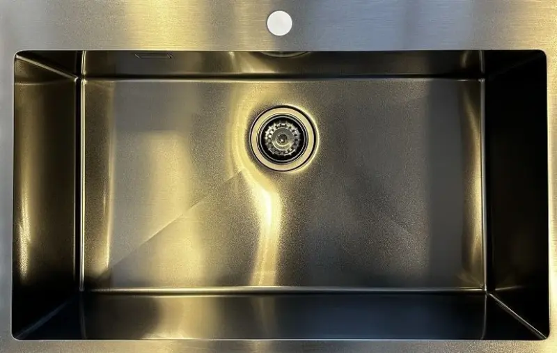 Ausmann Turt голям гън метален мивка PVD антрацит PVD 79x50mm с отвор за чешма подградна, равномерна и надградна 1208956940