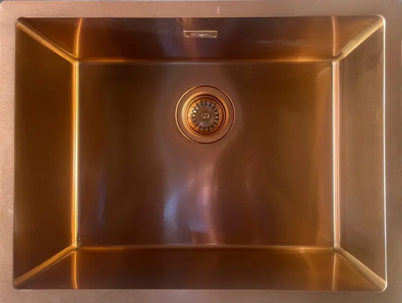 Ausmann Turt медна мивка PVD 54x40 за монтаж под, над и на нивото на плота 1208956948