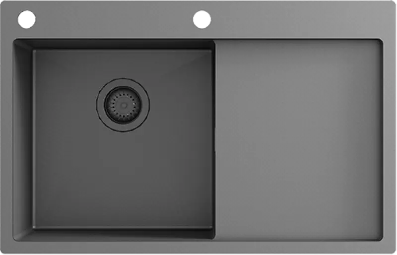Ausmann Turt метална мивка с отцедник вдясно 780x500 мм за монтаж над и на нивото на плота 1208956953