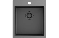 Ausmann Turt gun metal 450x505 мм мивка с отвор за смесителза монтаж под, над и на нивото на плота 1208956960