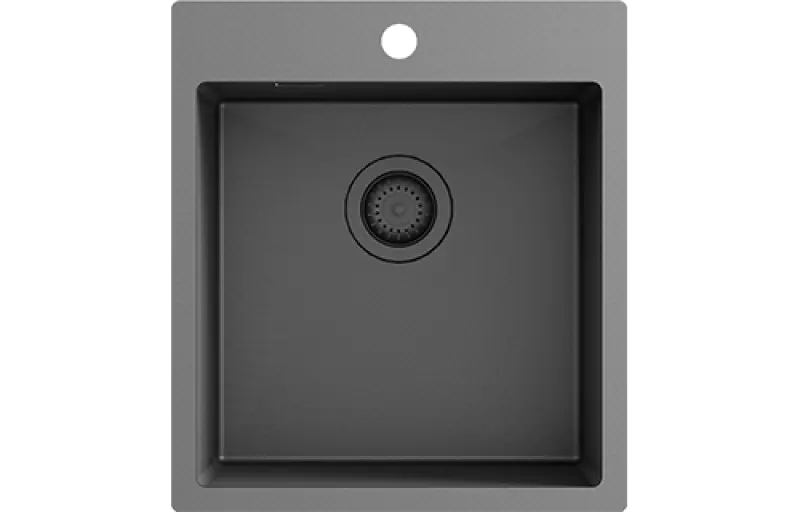 Ausmann Turt gun metal 450x505 мм мивка с отвор за смесителза монтаж под, над и на нивото на плота 1208956960