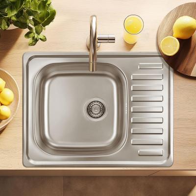 Ausmann Basic мивка за монтаж над нивото на плота от неръждаема стомана с обръщаем отцедник 64x48 см, включително сифон 1208956968