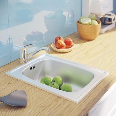 Ausmann Basic малка мивка от неръждаема стомана за монтаж над нивото на плота 35x48 см, включително сифон 1208956971