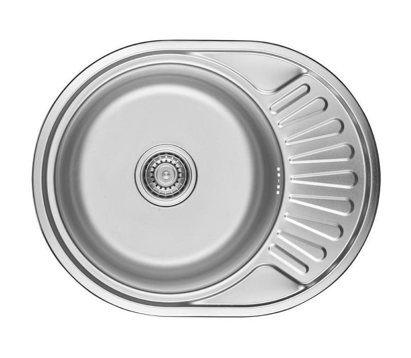 Ausmann Basic мивка от неръждаема стомана за монтаж над нивото на плота с обръщаем отцедник 57x45 см, включително сифон 1208956973