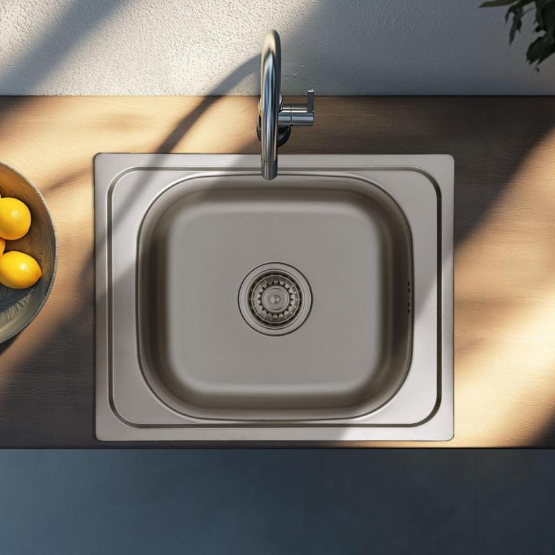 Ausmann Basic мивка от неръждаема стомана за монтаж на над нивото на плота 50x40 см, включително сифон 1208956975