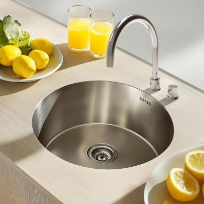 Ausmann Basic кръгла мивка от неръждаема стомана, монтаж над нивото на плота 43 см, включително сифон 1208956999