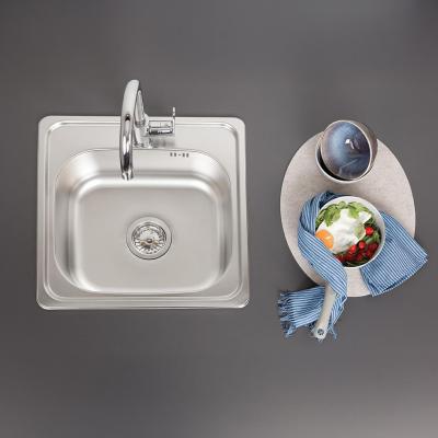 Ausmann Basic мивка от неръждаема стомана за монтаж над нивото на плота 48x48 см с отвор за смесител, включително сифон 1208957000