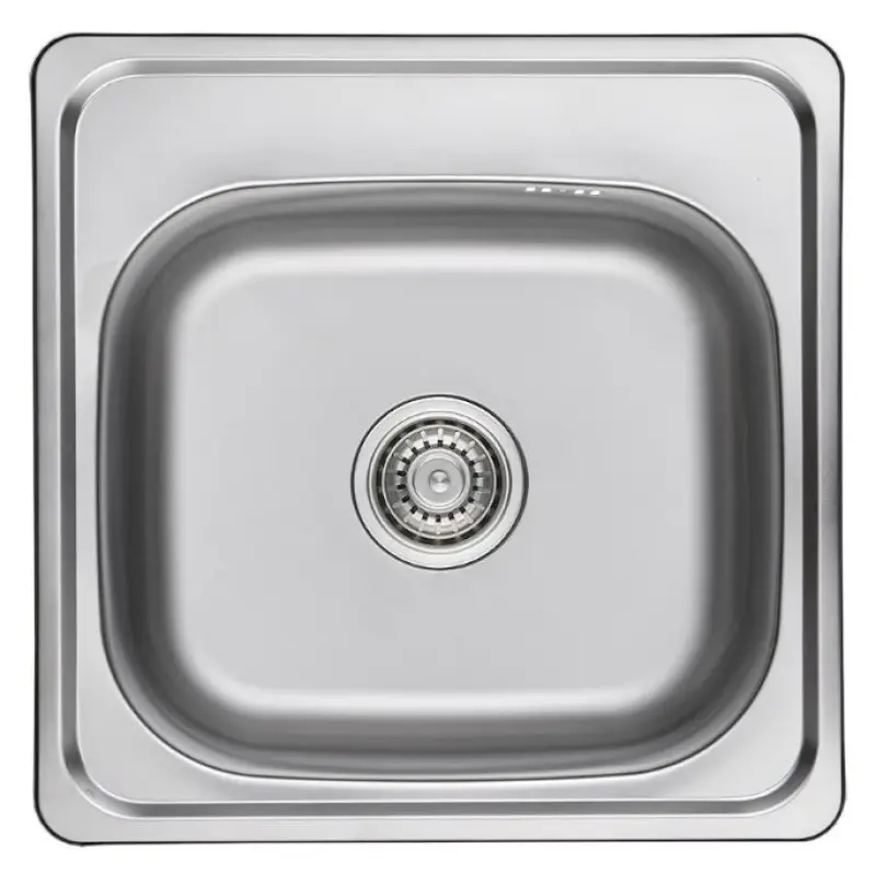 Ausmann Basic мивка от неръждаема стомана за монтаж над нивото на плота 48x48 см с отвор за смесител, включително сифон 1208957000