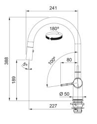 Franke Active J Кухненски смесител в черен мат с издърпващ се душ 115.0653.404