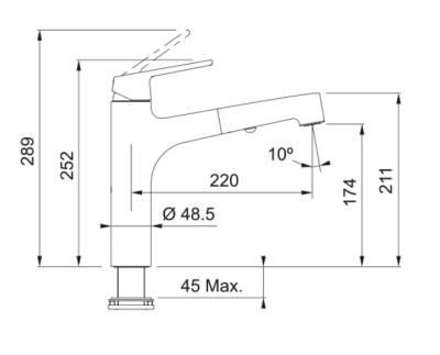 Franke Lift Кухненски смесител с издърпващ се душ, хром 115.0621.668
