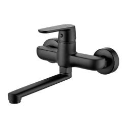 AquaTrimo Chopin Черен стенен смесителс долен чучур 235mm 21CP7075SW
