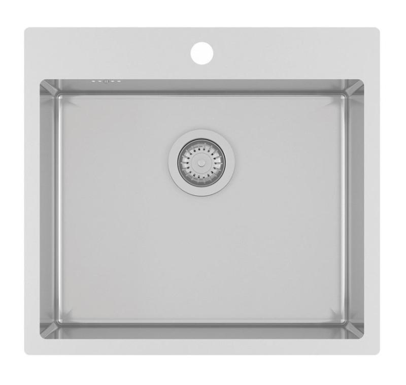 Ausmann Oder Blue мивка от неръждаема стомана 55x50 см за монтаж над и на нивото на плота с отвор за смесител пейка 1208957118