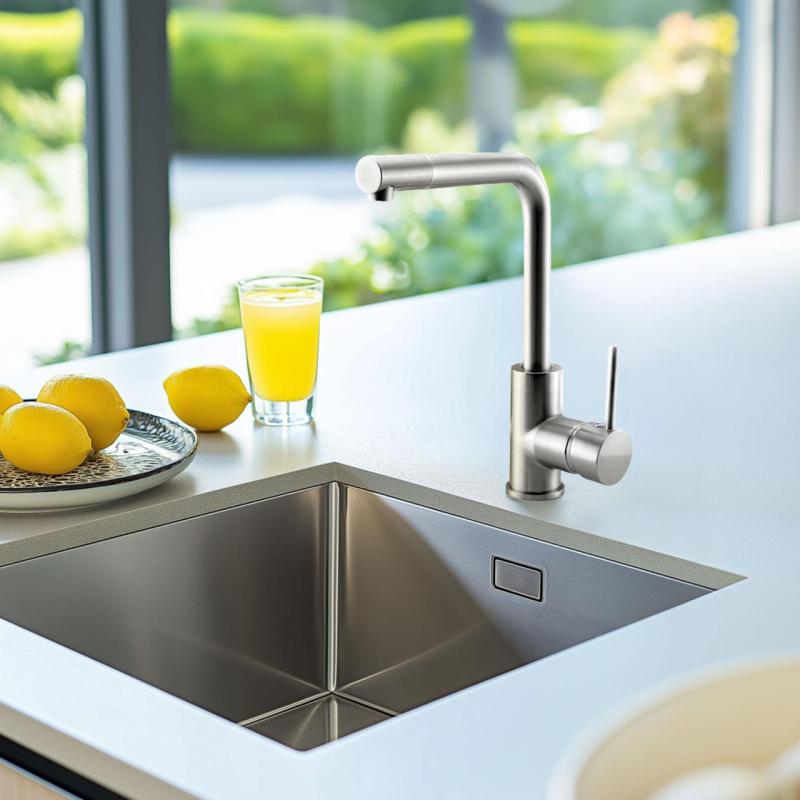 Ausmann Lavea Кухненски смесител неръждаема стомана с въртящ се чучур и перлатор 1208957160