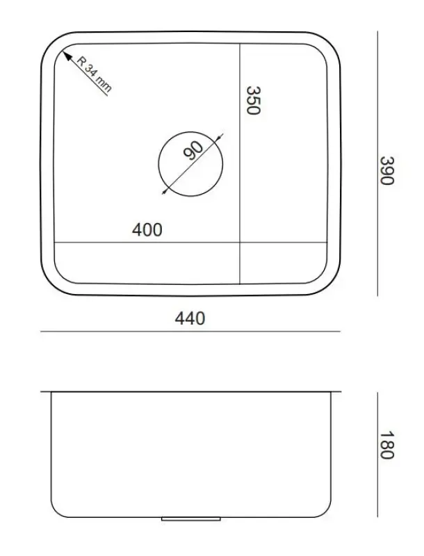 Aquadesign Oxford медна PVD мивка от неръждаема стомана 40x35 см за монтаж под нивото на плота 1208957202