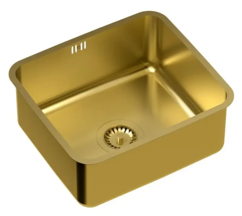 Aquadesign Oxford gold PVD мивка от неръждаема стомана 40x35 см за монтаж под нивото на плота 1208957203