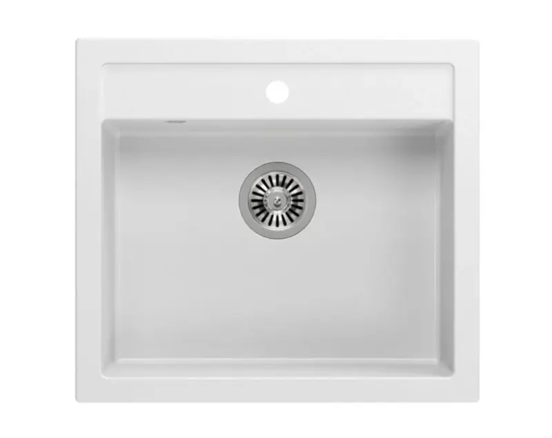 Quadri Farmhouse Рустикална гранитна мивка за междинен или монтаж над нивото на плота, матово бяла 595x540 мм 1208957209