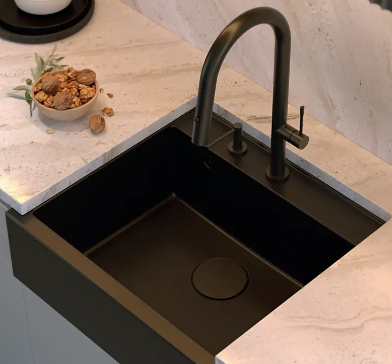 Quadri Swindon Luxe Вграден диспенсър за сапун в матово черно, пълнещ се отгоре 1208957213