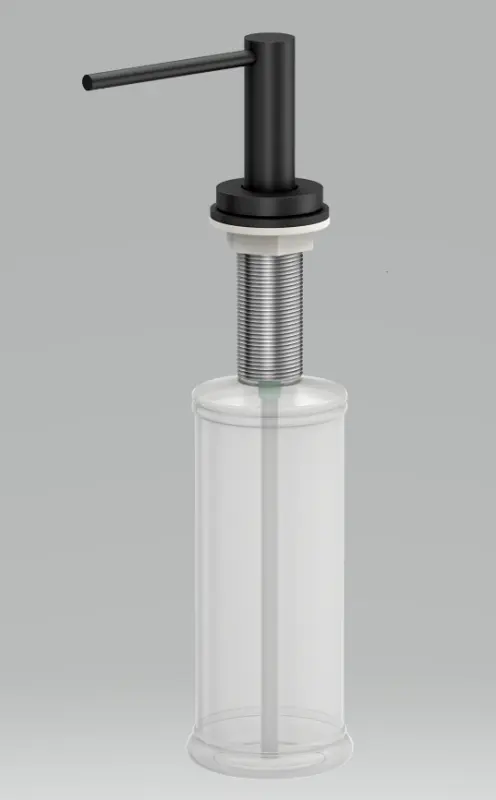 Quadri Swindon Luxe Вграден диспенсър за сапун в матово черно, пълнещ се отгоре 1208957213