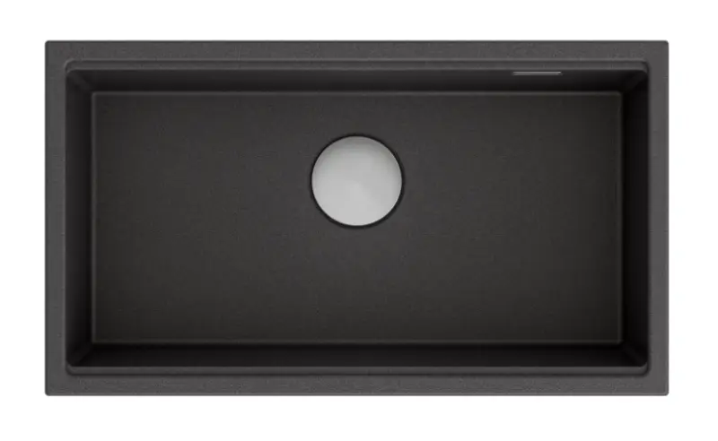 Quadri Newport дълбока гранитна мивка за монтаж под и над нивото на плота антрацит 760x435 мм 1208957219