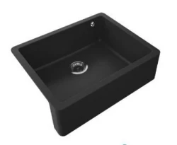 GraniteMy Tradition рустикална гранитна мивка 60x48 см черна за монтаж под и на нивото на плота 1208957288