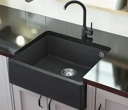 GraniteMy Tradition рустикална гранитна мивка 60x48 см бяла  за монтаж под и на нивото на плота 1208957289