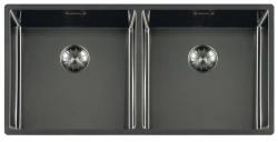 Lorreine Royal GunMetal двойна мивка 40-40 см за монтаж под, над и на нивото на плота 4040SP-GunMetal 1208957312